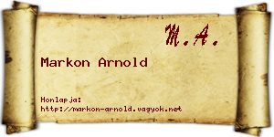 Markon Arnold névjegykártya