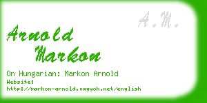 arnold markon business card